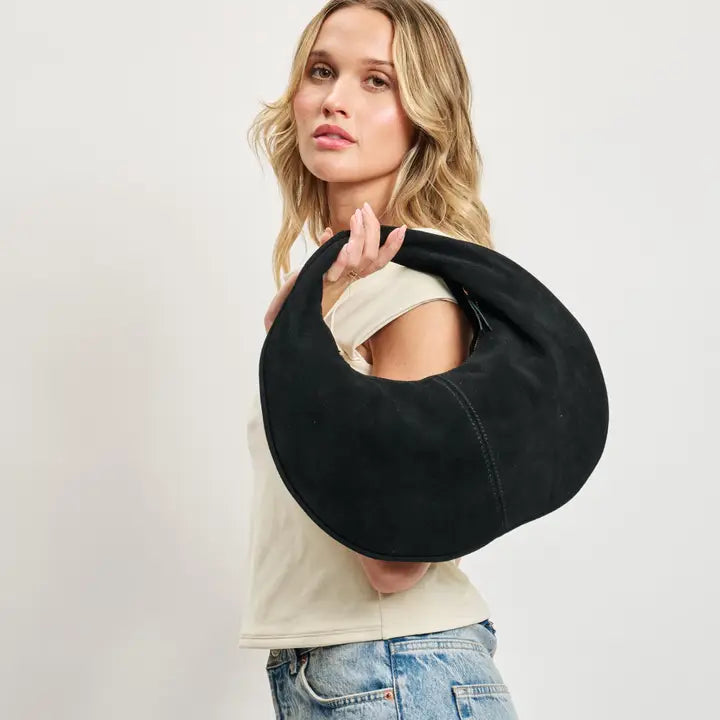 Farrah Suede Leather Hobo
