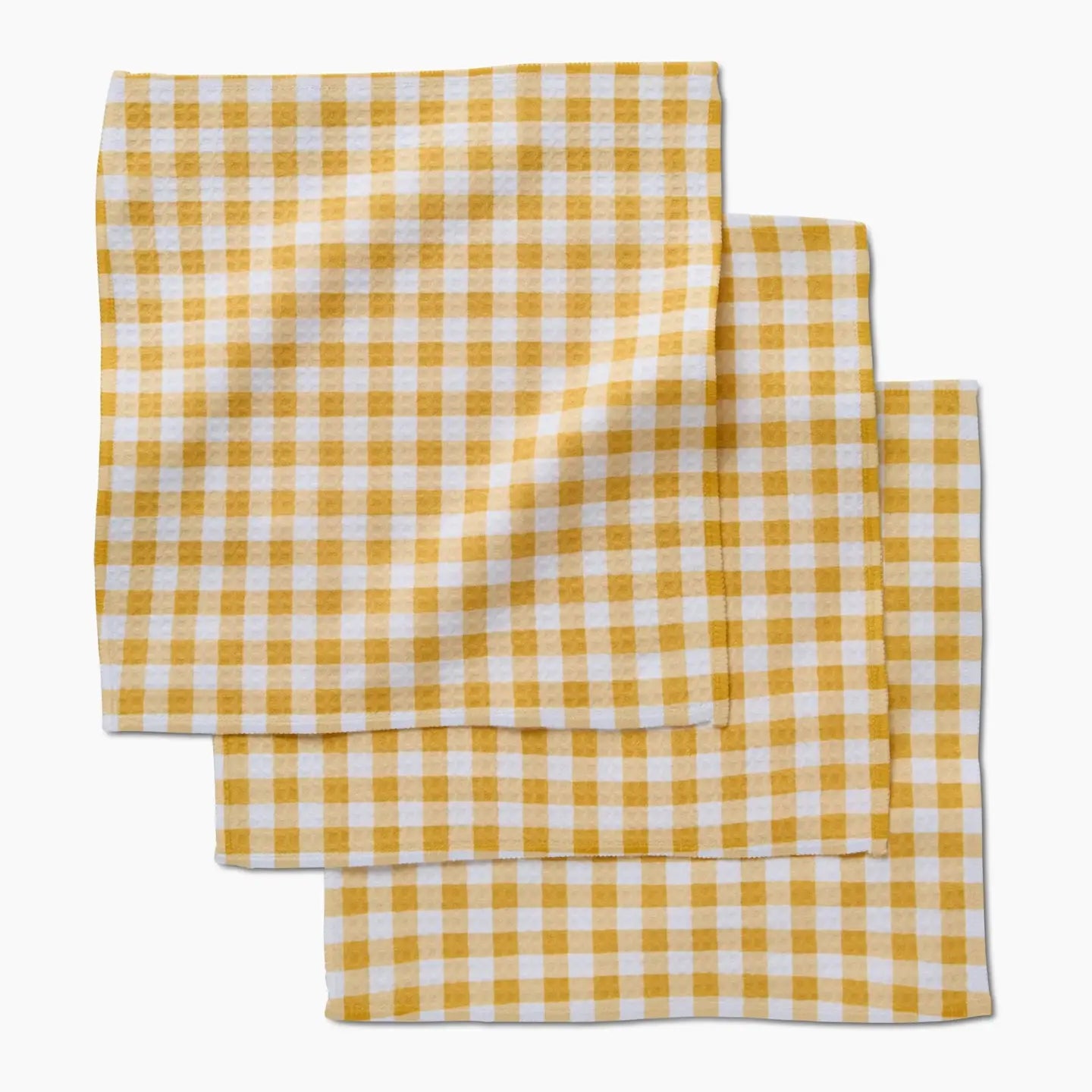 Geometry Golden Plaid Luxe Washcloth Set
