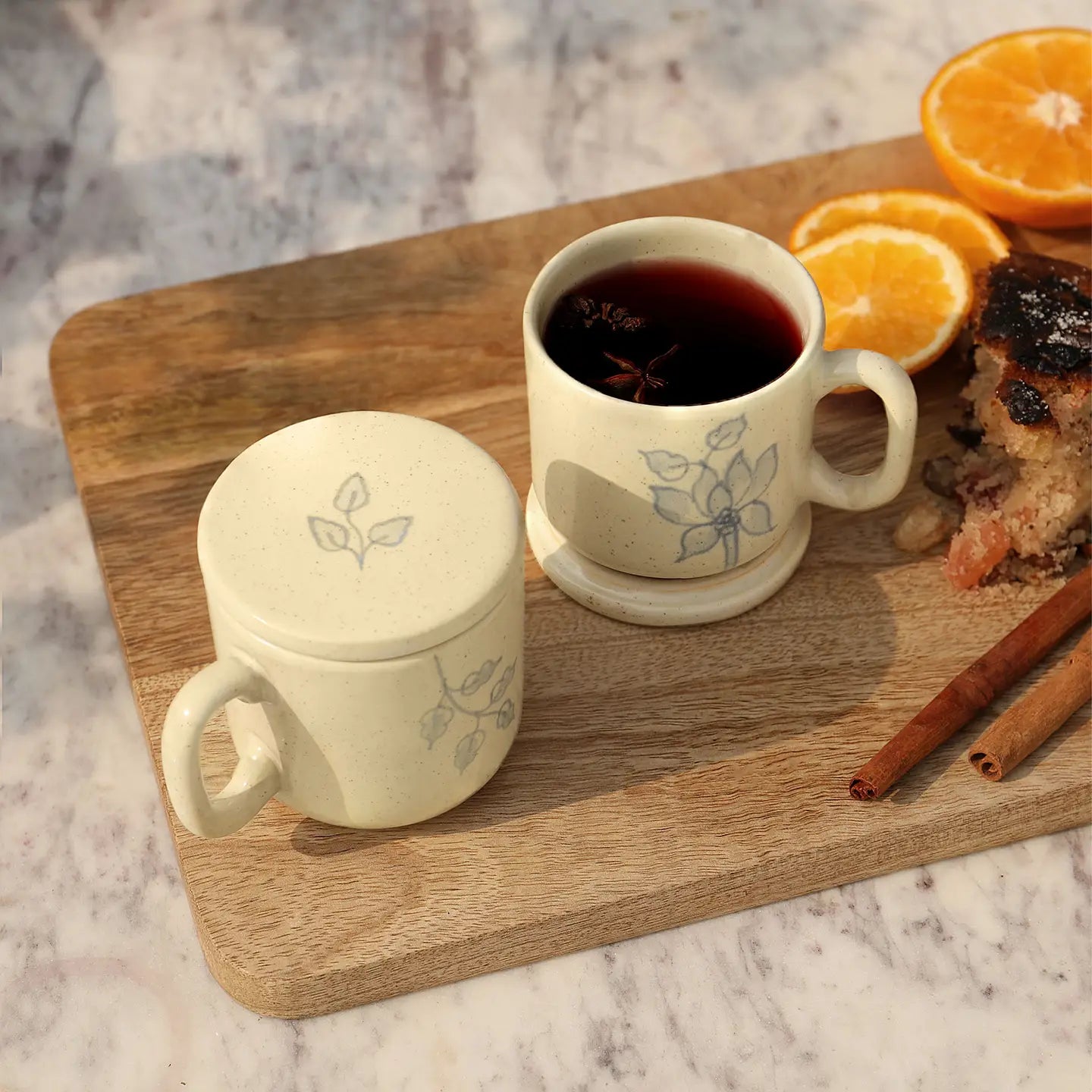 Fiore Ceramic Mug with Lid