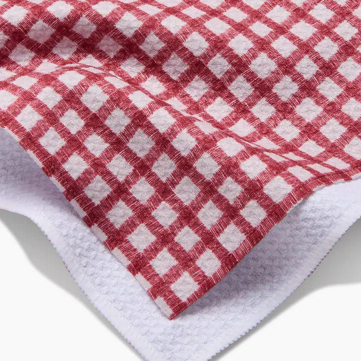 Fireside Plaid Red Geometry Towel