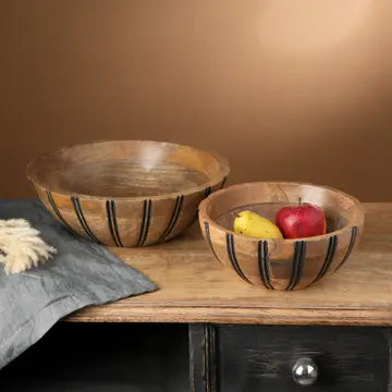 Toby Striped Wooden Bowl
