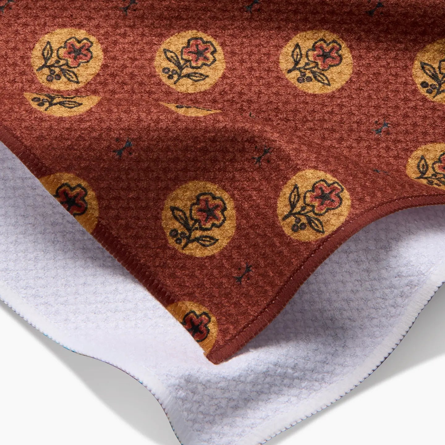 Artisinal Floral Orange Tea Towel
