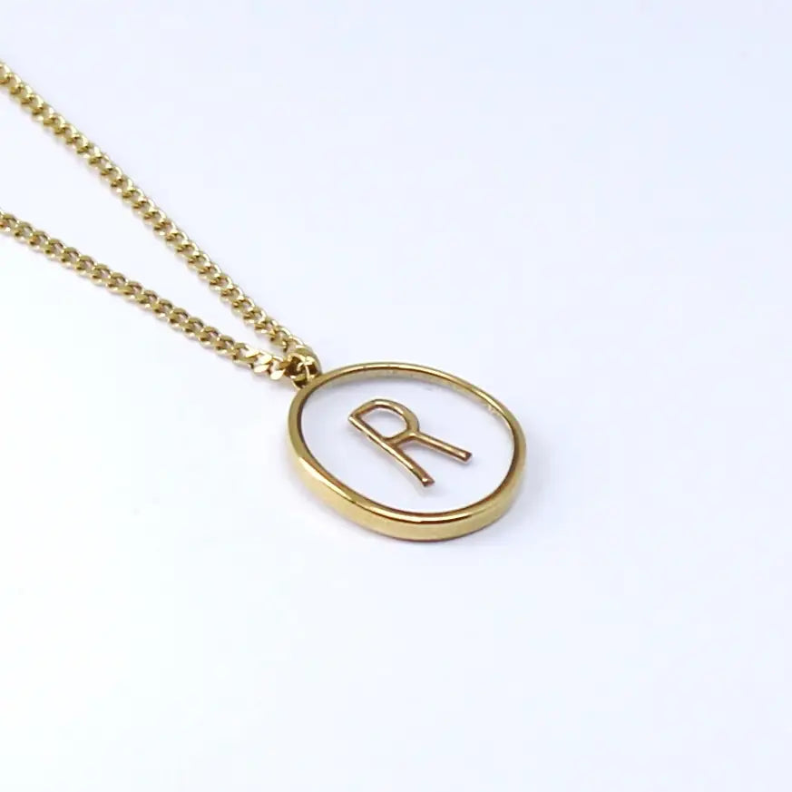 Resin Initial Necklace