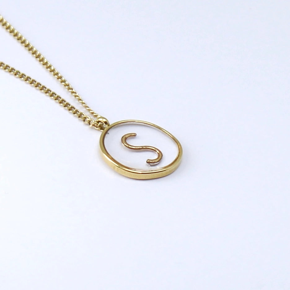 Resin Initial Necklace