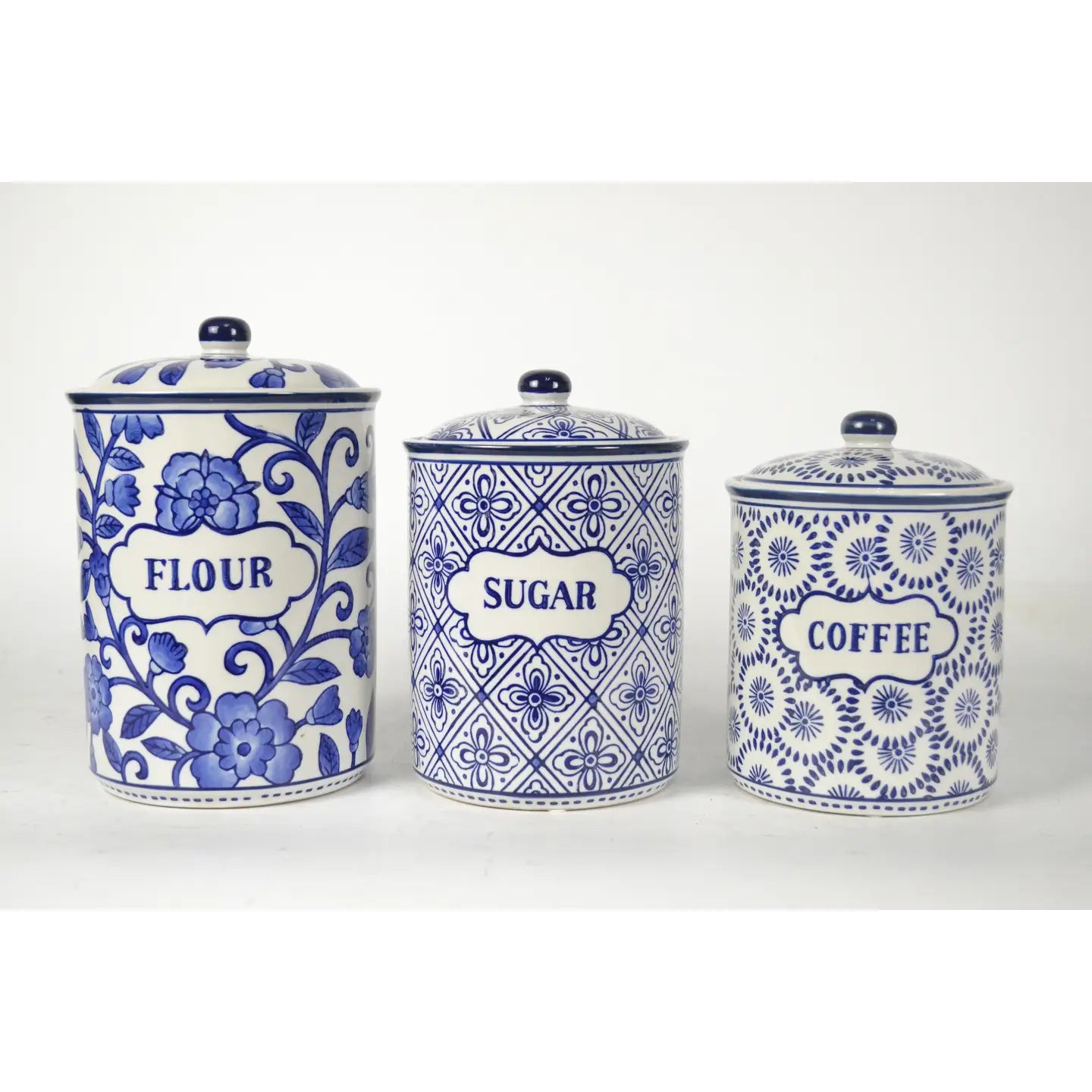 Blue & White Canister Set