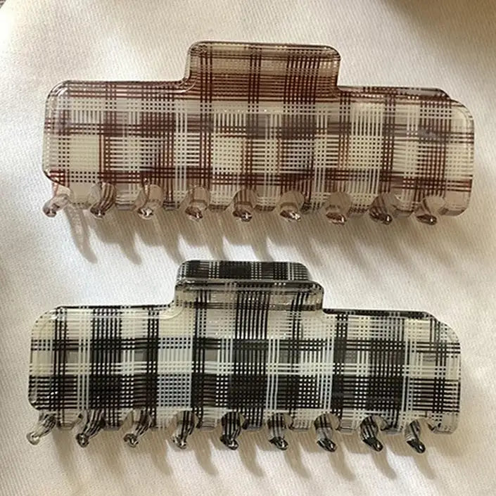 PlaidSquare Claw Clip