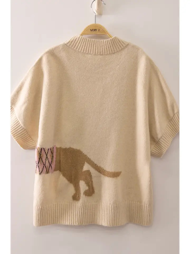 Dog Short Sleeve Sweater