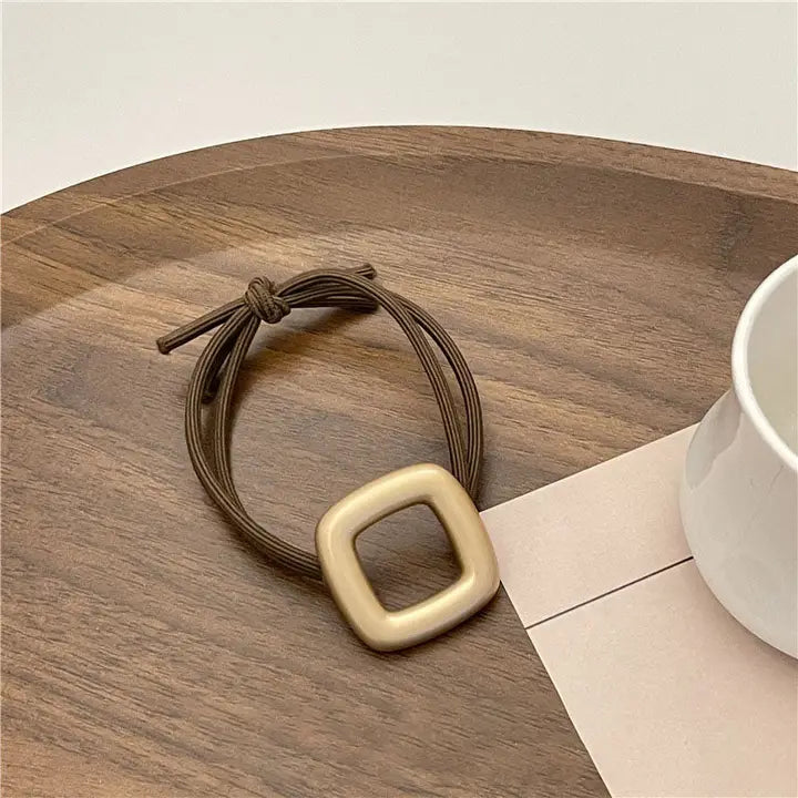 Minimalist Gold Flower Knot Hair Tie