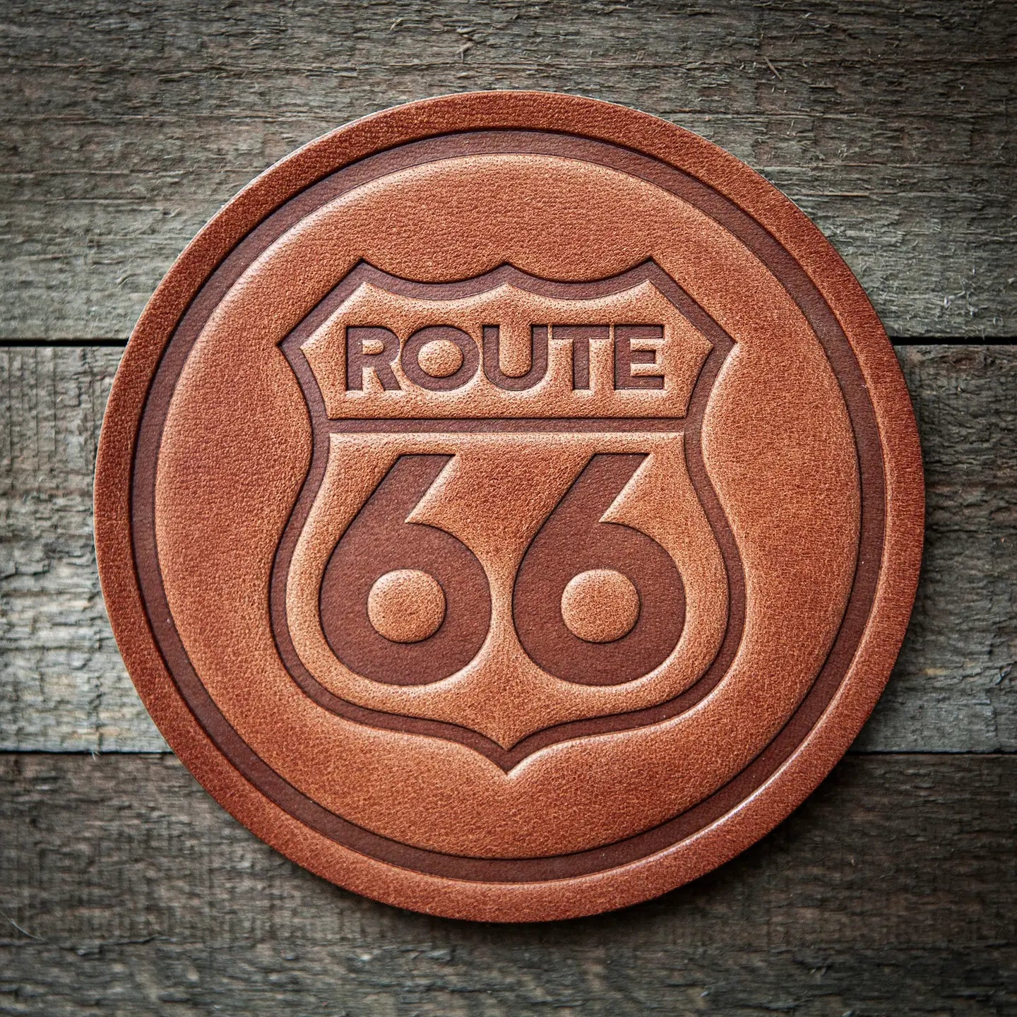 Route 66 Leather Coaster