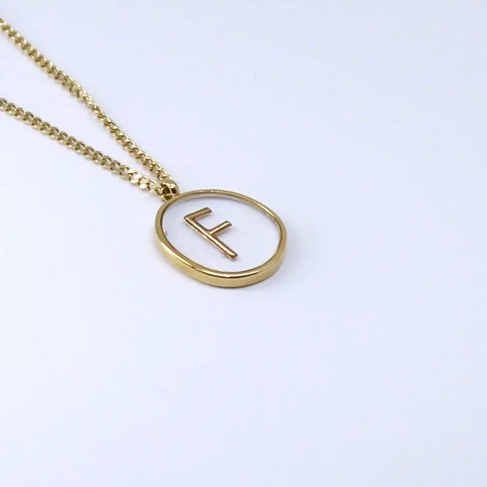 Resin Initial Necklace