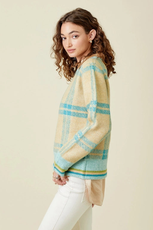 Check Pullover Sweater