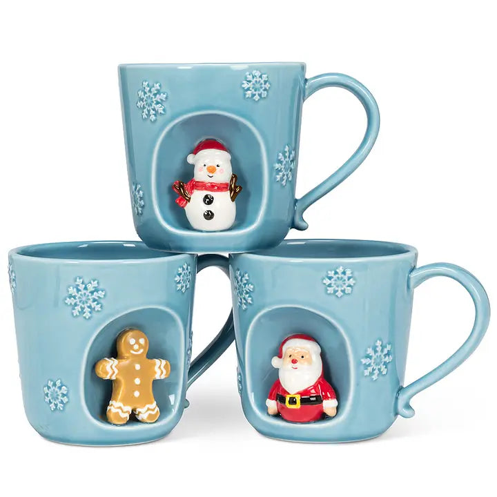 Snowflake Mug with Holiday Character