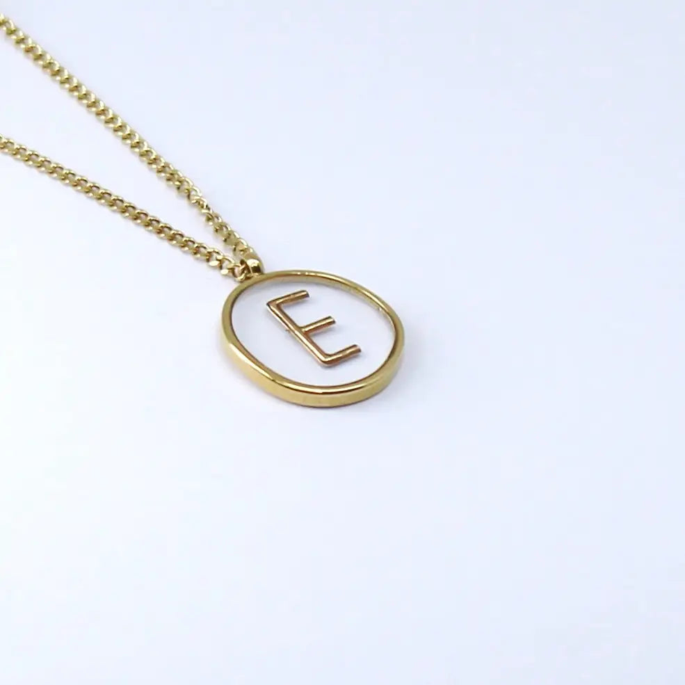 Resin Initial Necklace