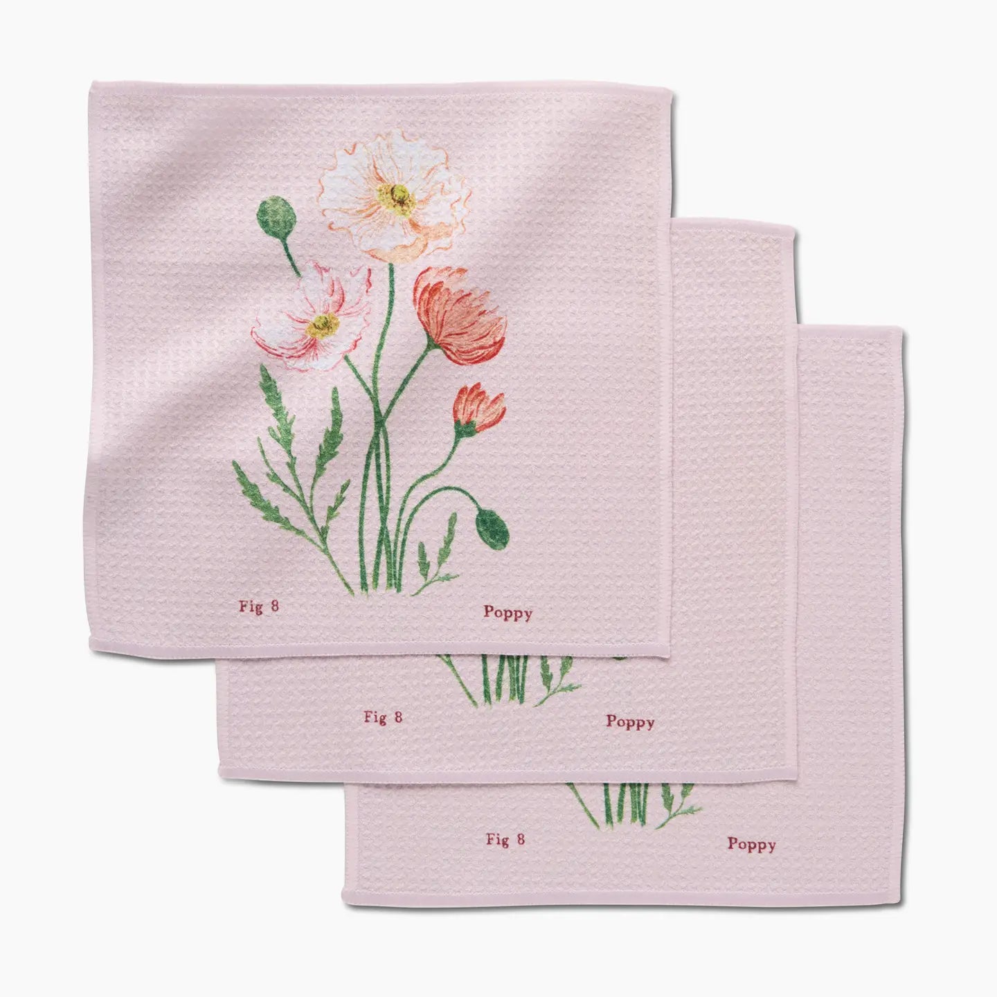 Geometry August Poppy Dishcloth Set