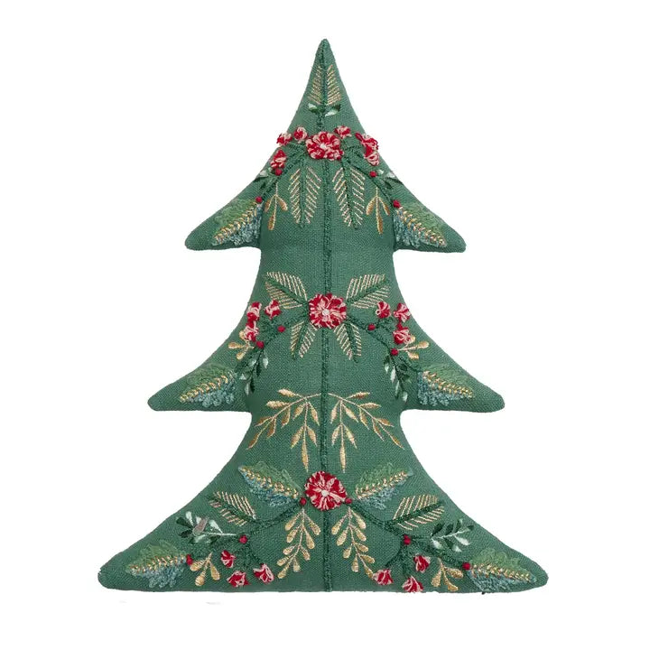 Tree Shaped Embroidered Pillow