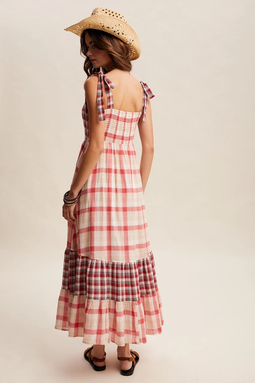 Gingham Tiered Maxi Dress