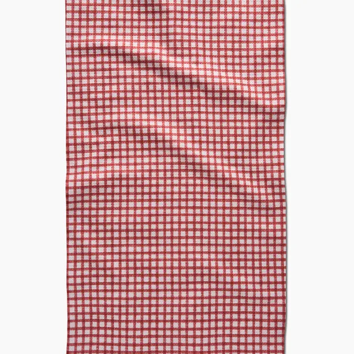 Fireside Plaid Red Geometry Towel