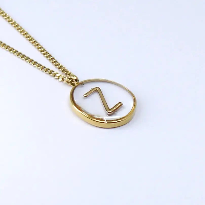 Resin Initial Necklace