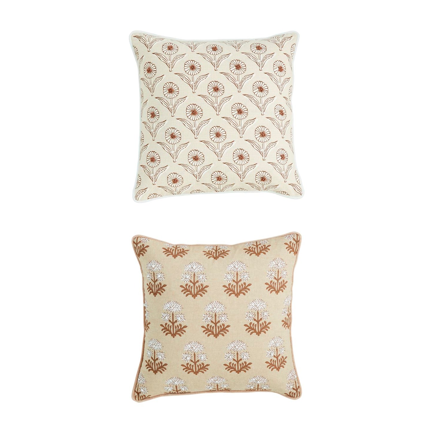 Taupe Block Print Pillow