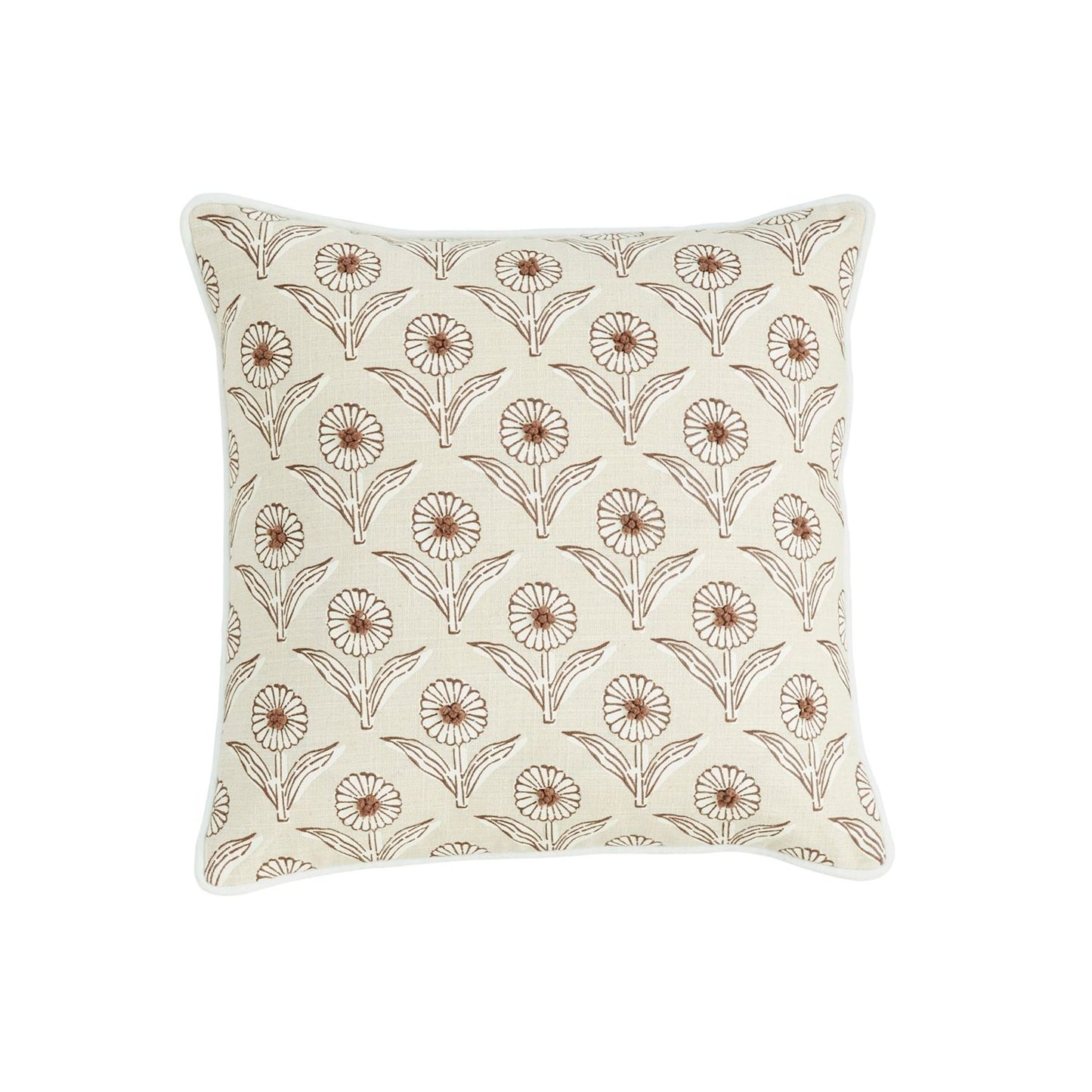 Taupe Block Print Pillow