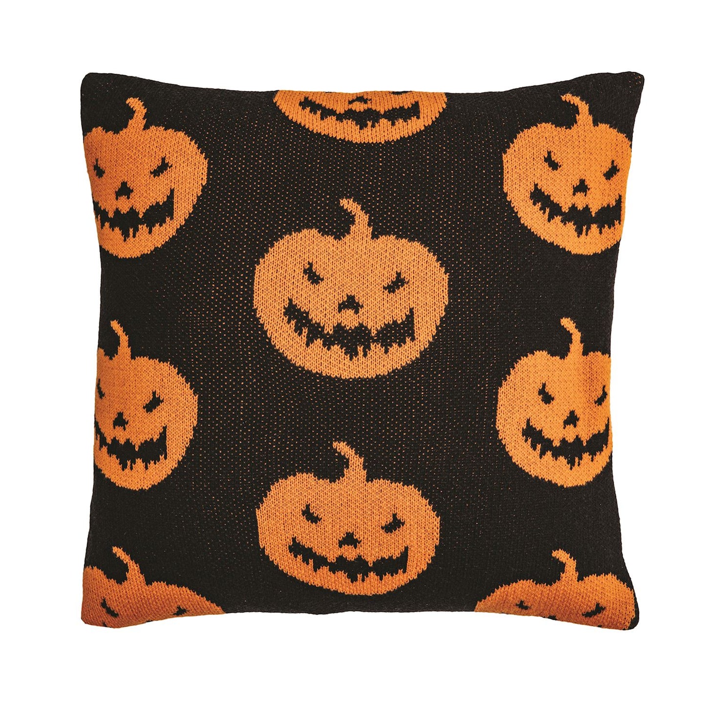 Pumpkin Knit Halloween Pillow