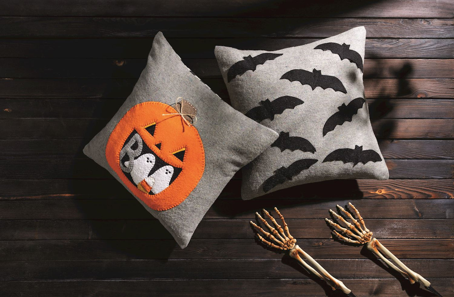 Pumpkin Wool Halloween Pillow