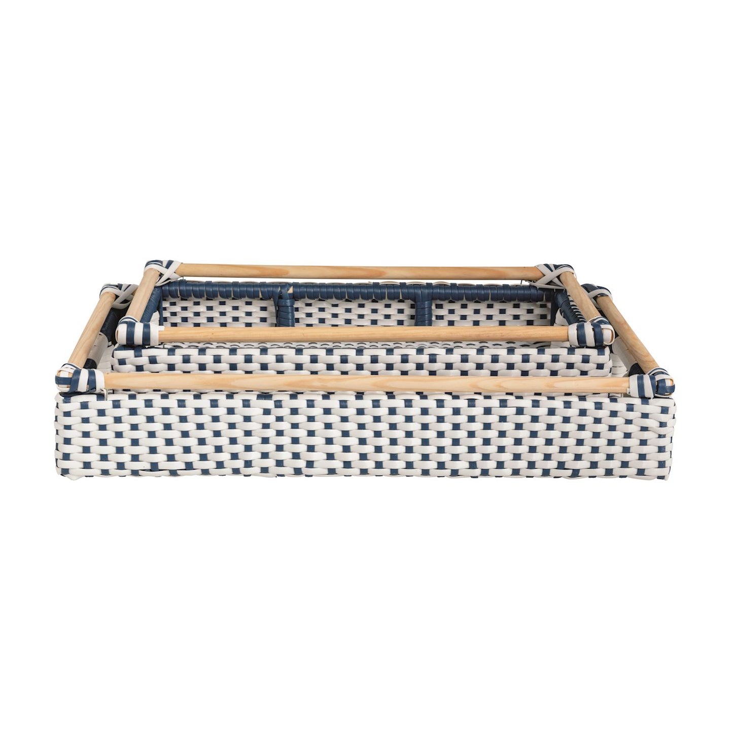 Woven Blue & White Tray