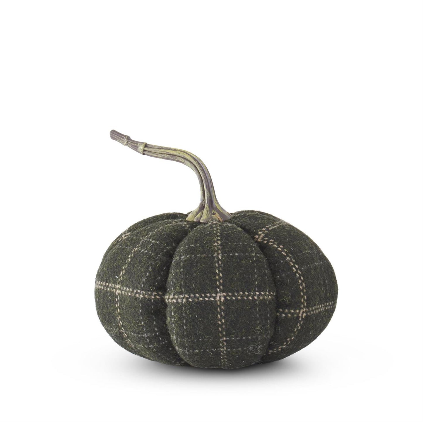 6.5" Green Plaid Pumpkin