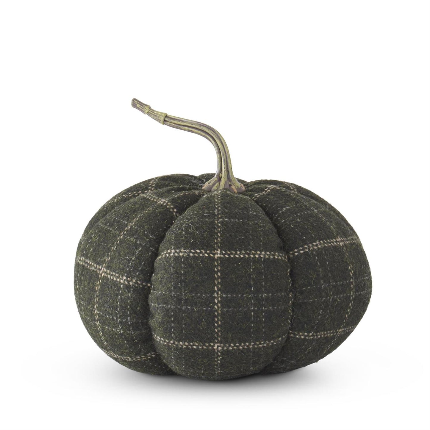 8" Green Plaid Pumpkin