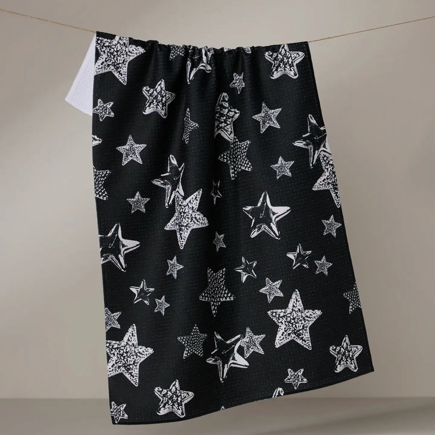 Sparkling Night Geometry Tea Towel