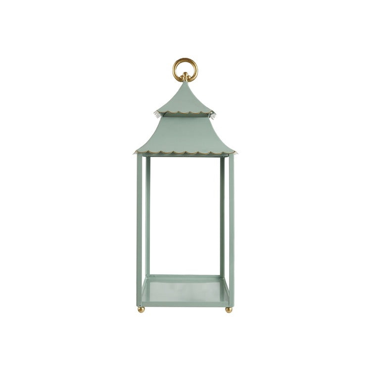 Mint Metal Scalloped Lantern