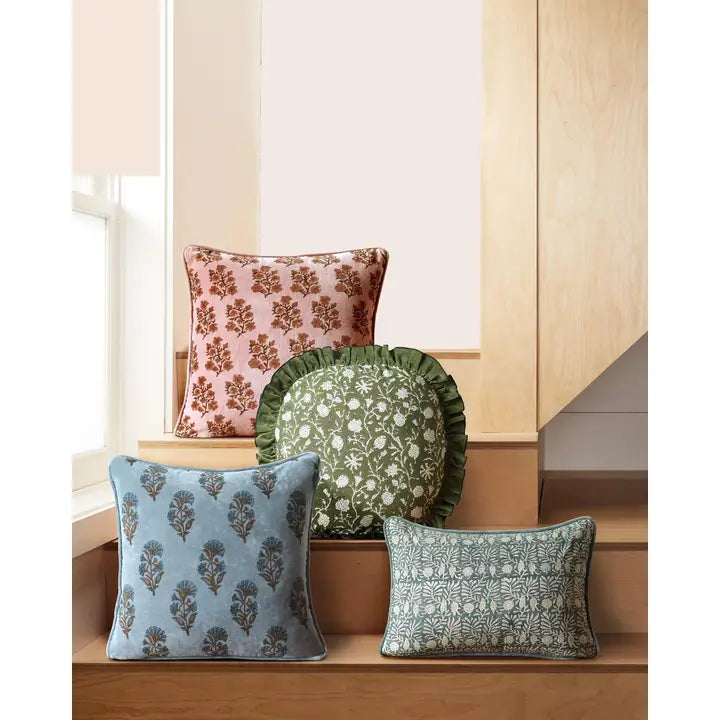 Block Print Round Pillow