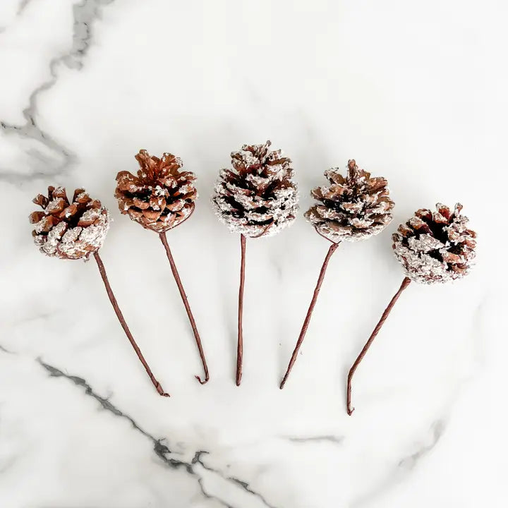 Small Snowy Pinecone Pick