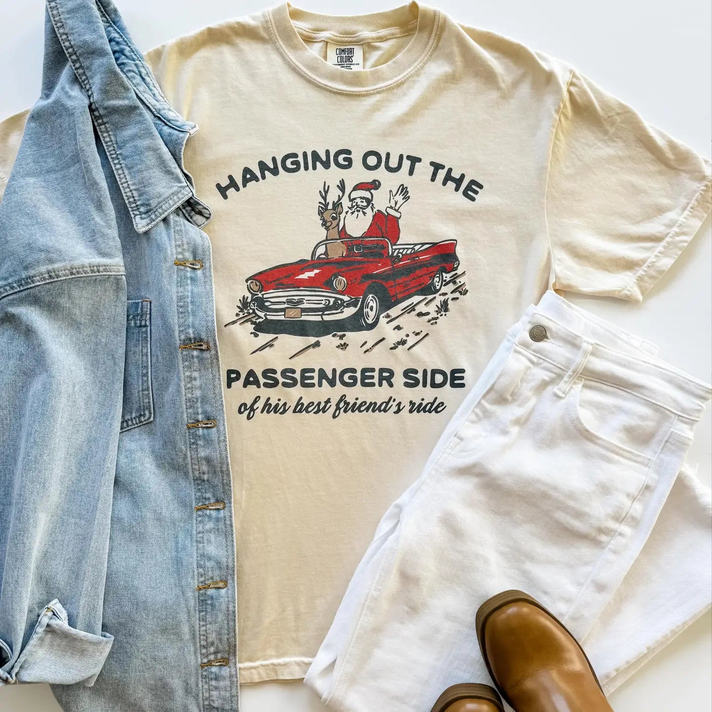 Hanging Out the Passengers Side Holiday Tee