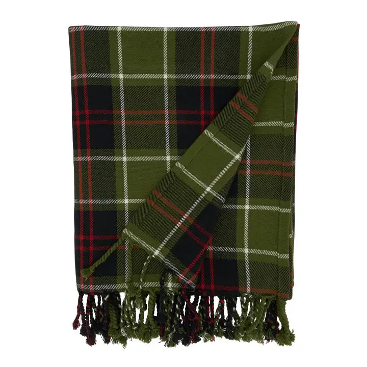 Green Plaid Throw