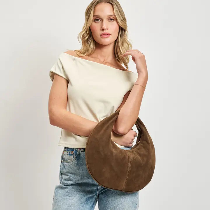 Farrah Suede Leather Hobo