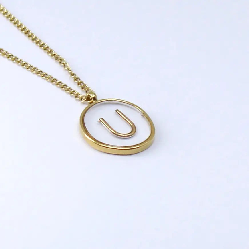 Resin Initial Necklace