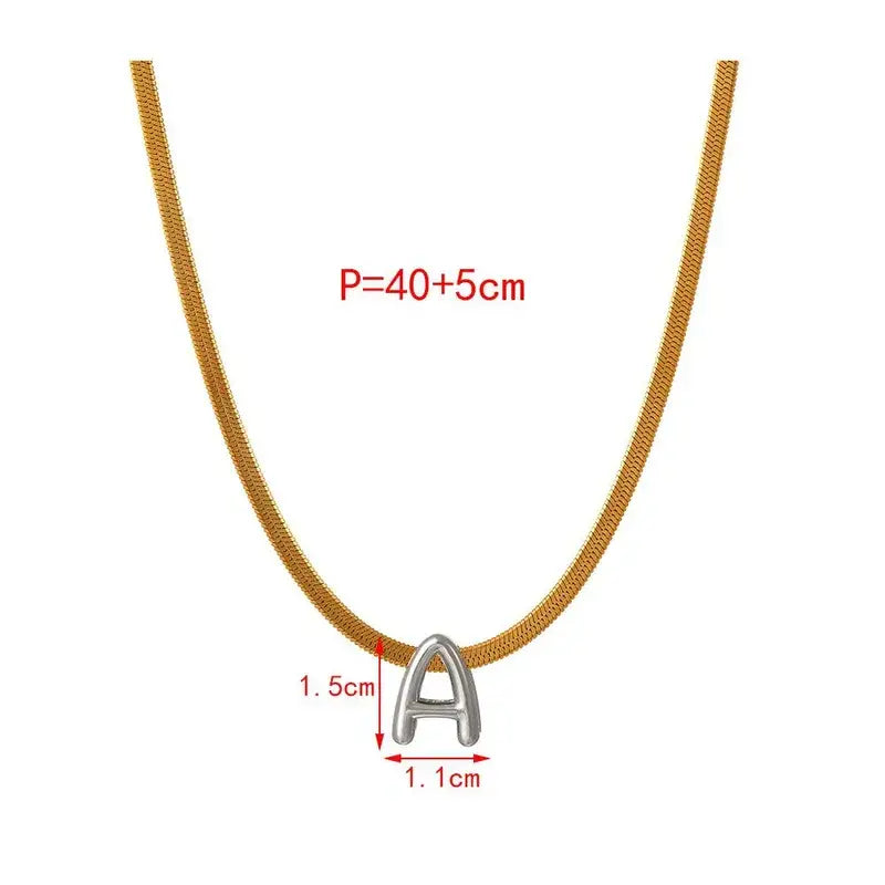 Snake Chain Initial Necklace