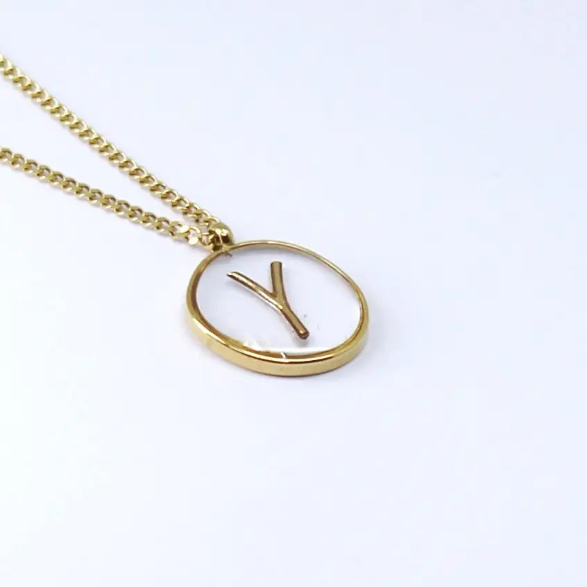 Resin Initial Necklace