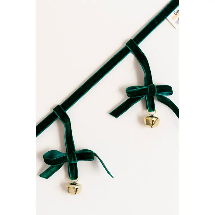 Christmas Velvet Ribbon Garland with Bells