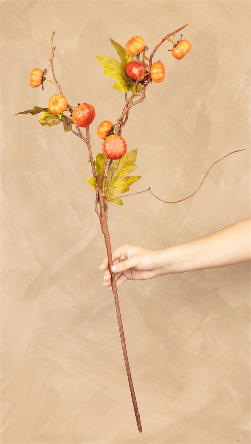 35" Orange Pumpkin Branch