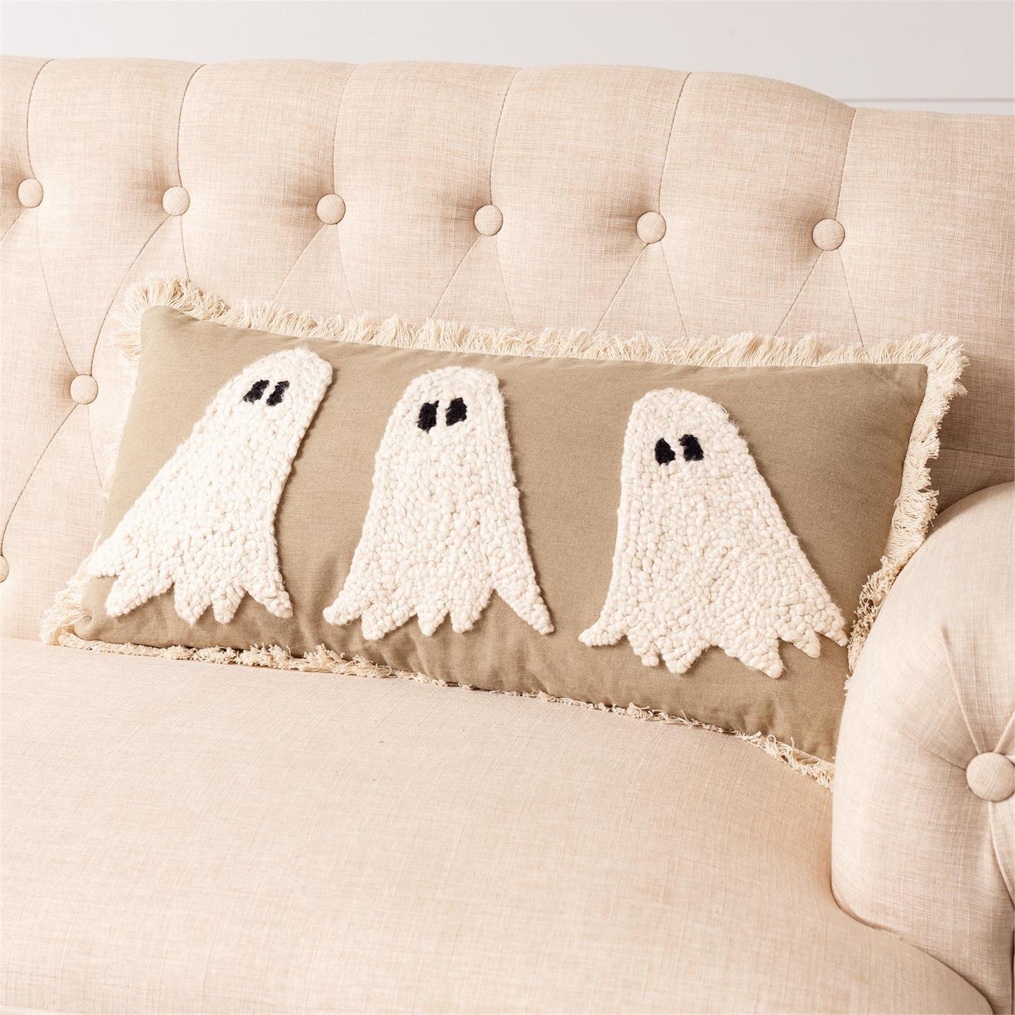 Hooked Ghost Halloween Pillow