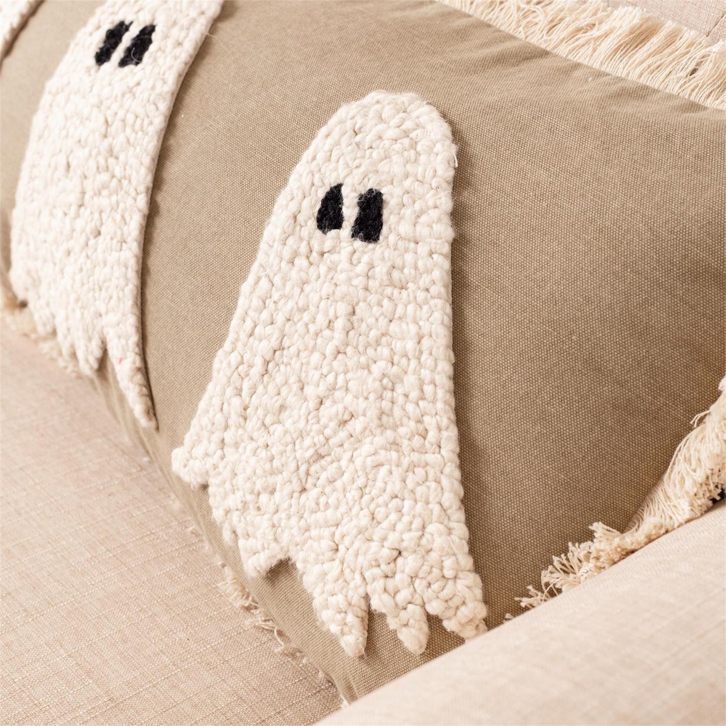 Hooked Ghost Halloween Pillow