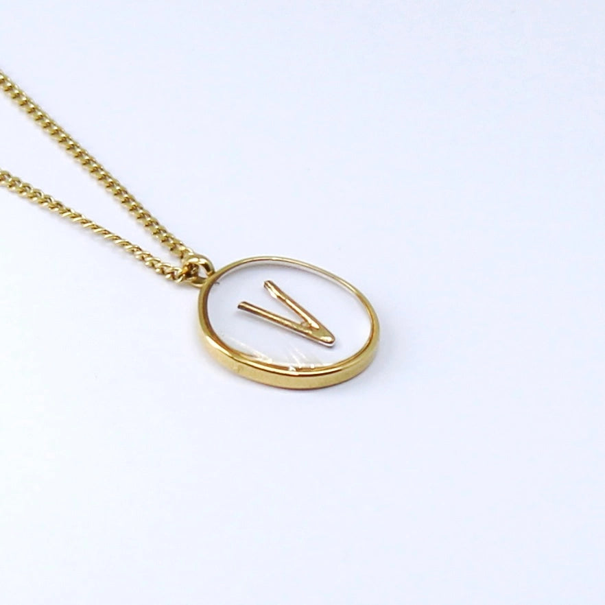 Resin Initial Necklace
