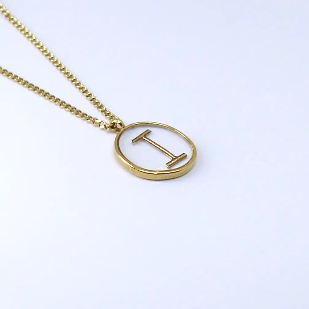 Resin Initial Necklace
