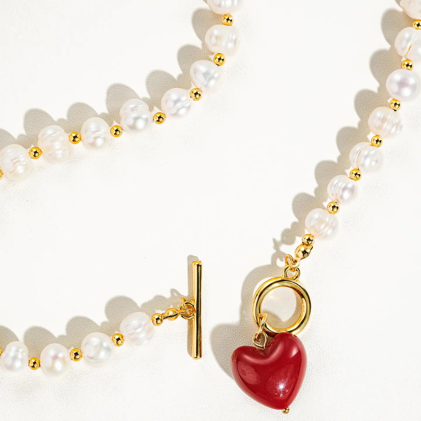 Wren Vintage Natural Pearl Heart Necklace