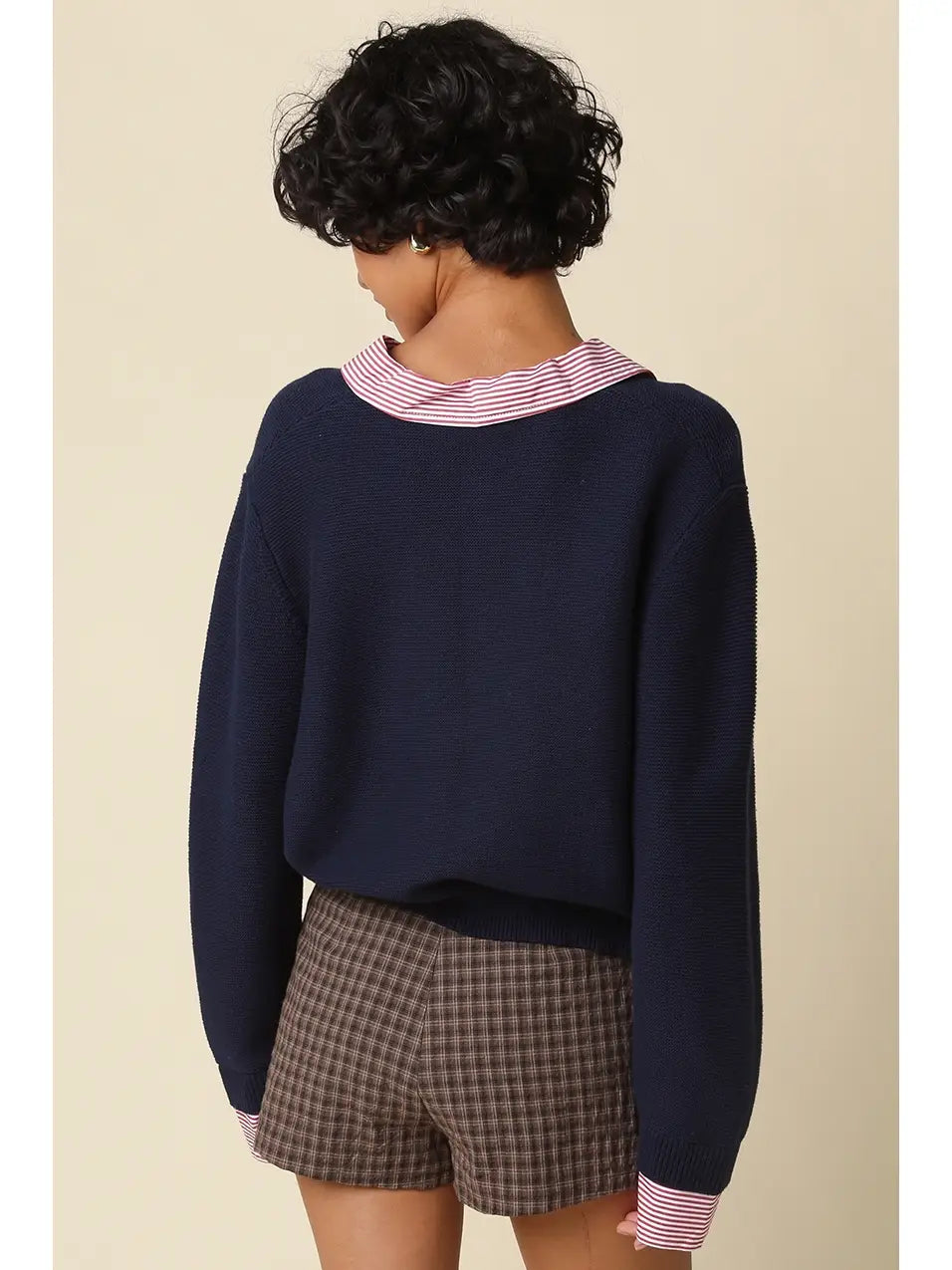 Jill Layered Collar Knit Top