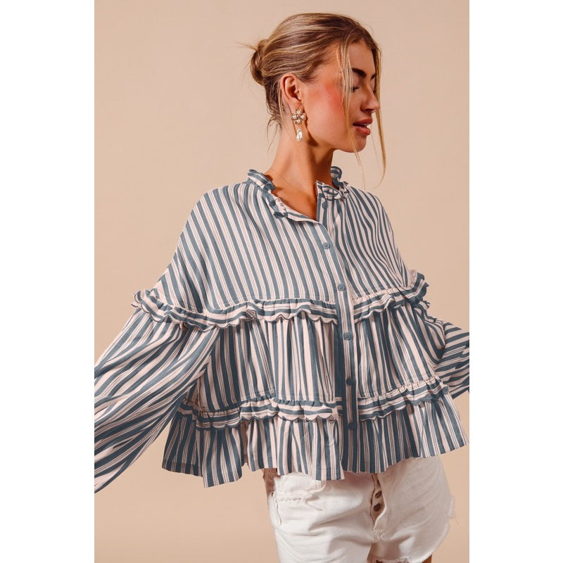 Veriegated Striped Boho Top