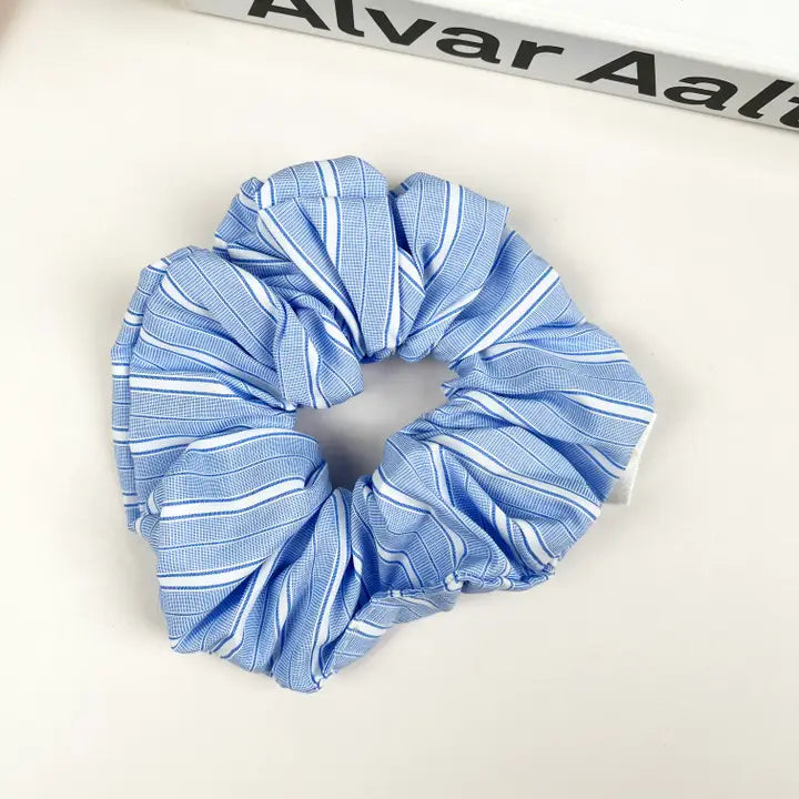 Blue and White Hair Tie