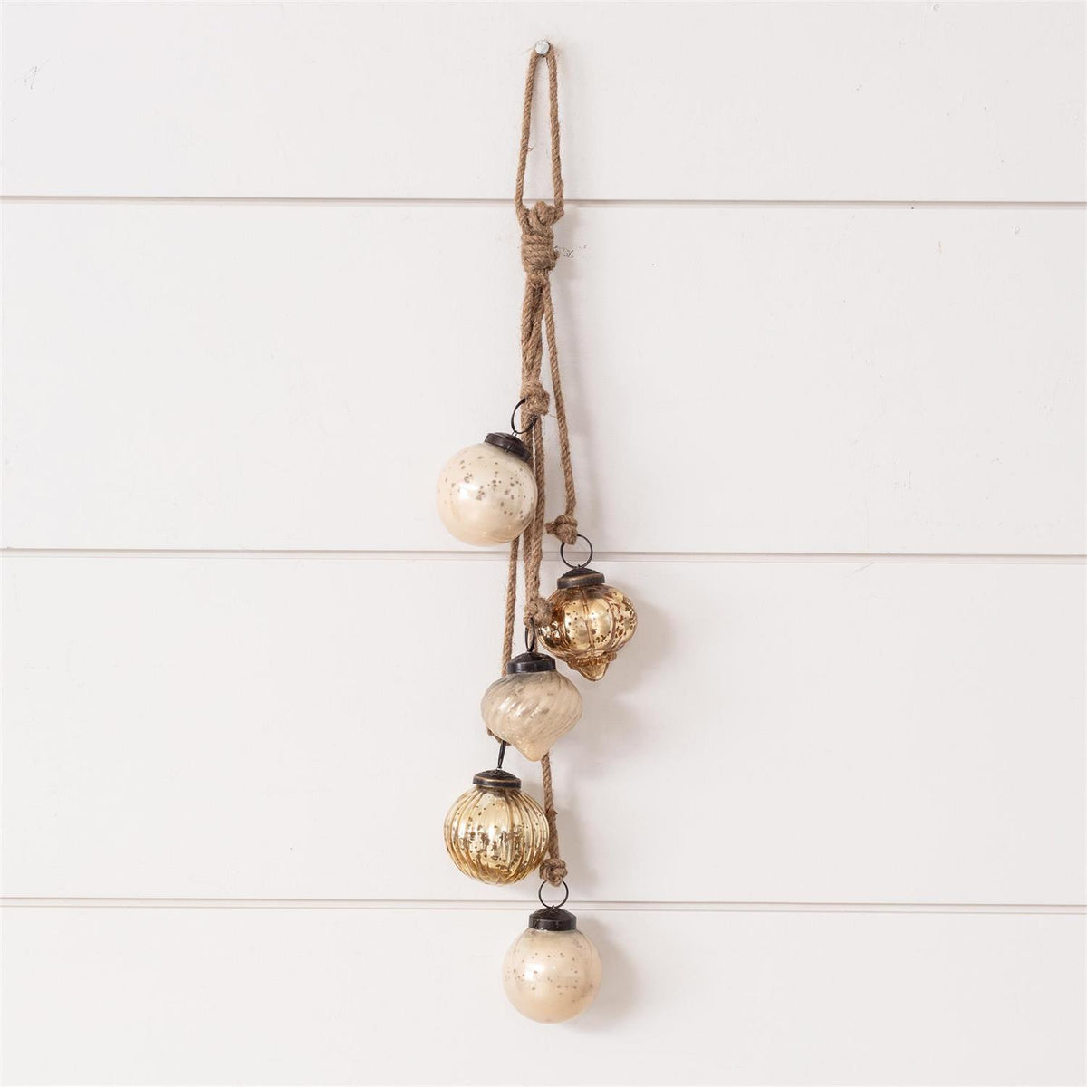 Cream/Gold Hanging Ornament Cluster